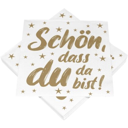 Servietten Schön dass du da (bist, 33x33cm, 3-lagig)