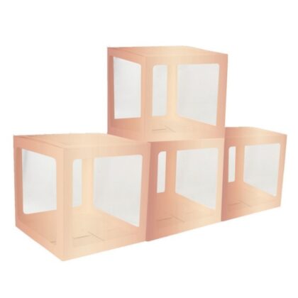 Karton Würfel 4 Stk. (30x30x30cm rosegold zum Füllen)