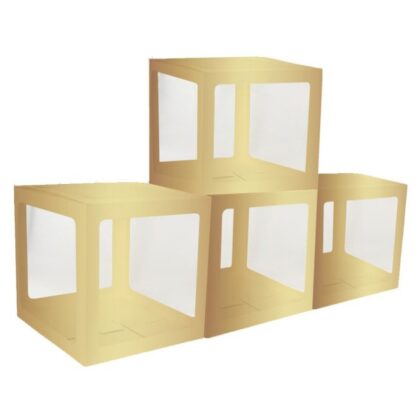 Karton Würfel 4 Stk. (30x30x30cm gold zum Füllen)