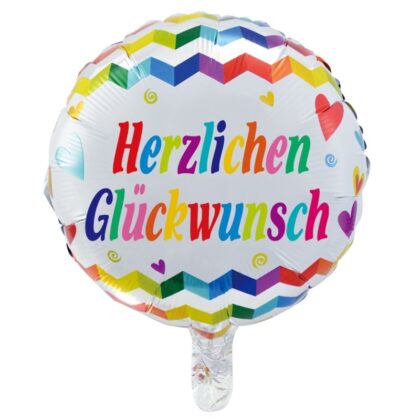 Folienballon rund Herzlichen (Glückwunsch 46 cm einzeln)