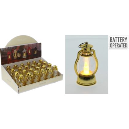 Oel Lampe mit Kerze (gold 9 cm warmweiss)