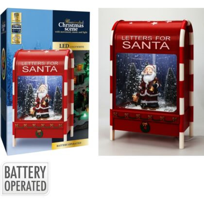 Weihnachtsbriefkasten mit USB (40x25x15 cm mit Musik & Licht)