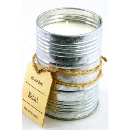 Kerze in Metall-Dose natur- (verzinkt 7,5x11cm)