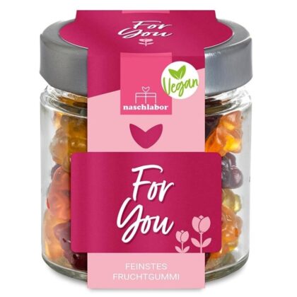 Fruchtgummi For You Vegan (120 g Rundglas)